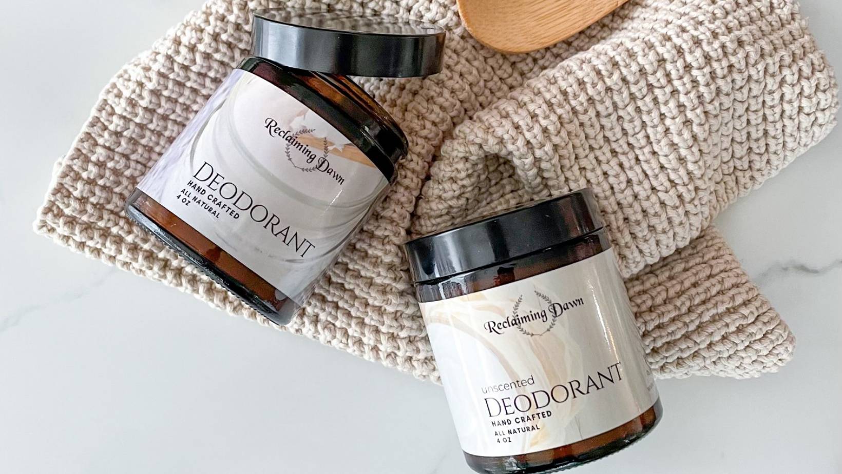 Two bottles of Reclaiming Dawn's Deodorant