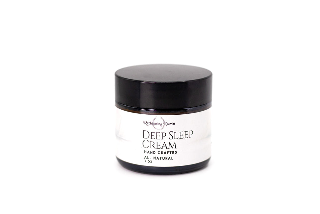 Jar of Deep Sleep Cream on a white background
